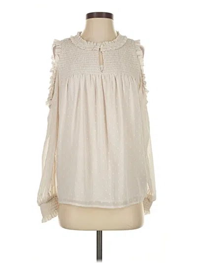 Pre-owned Sanctuary Long Sleeve Blouse In White