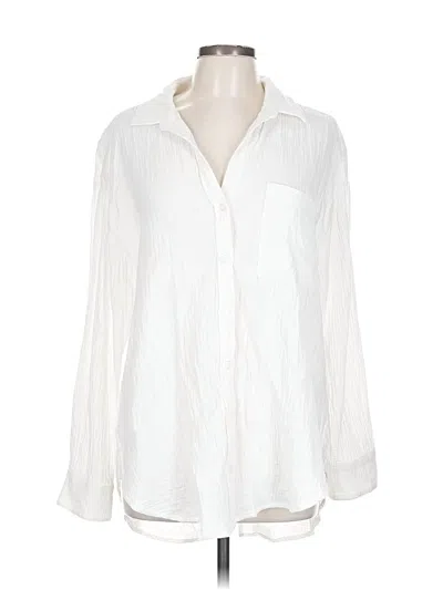 Pre-owned Sanctuary Long Sleeve Blouse In White