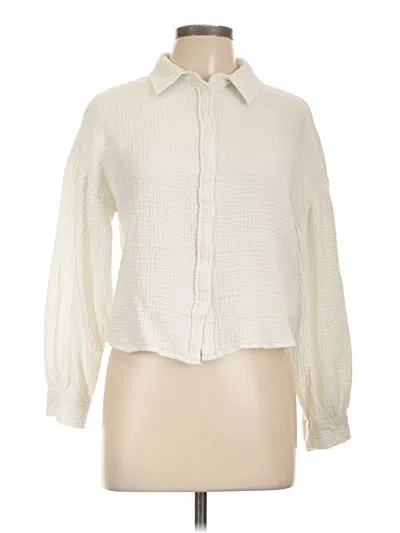 Pre-owned Sanctuary Long Sleeve Blouse In White