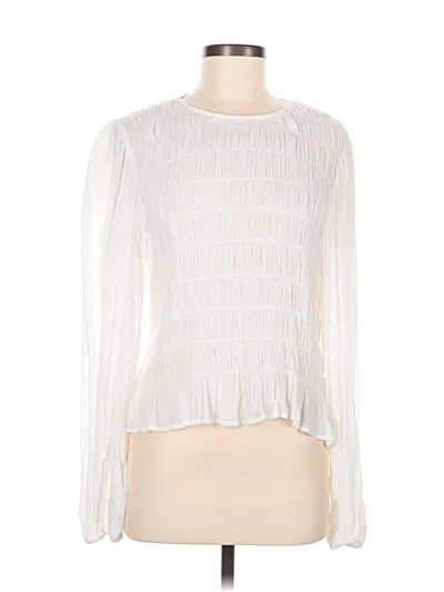 Pre-owned Sanctuary Long Sleeve Blouse In White