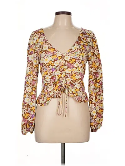 Pre-owned Sanctuary Long Sleeve Blouse In Yellow