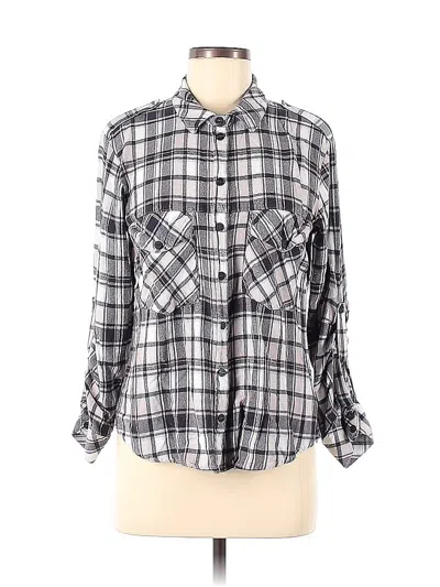 Pre-owned Sanctuary Long Sleeve Button Down Shirt In Black