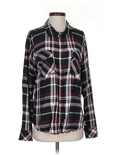 Pre-owned Sanctuary Long Sleeve Button Down Shirt In Black