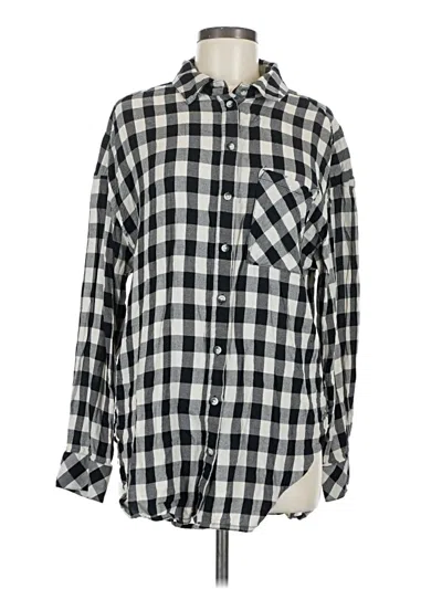 Pre-owned Sanctuary Long Sleeve Button Down Shirt In Black