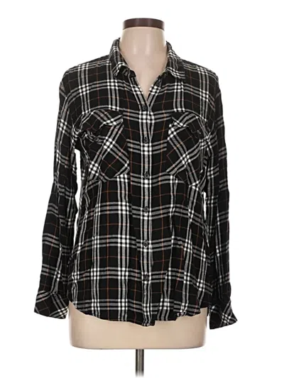 Pre-owned Sanctuary Long Sleeve Button Down Shirt In Black