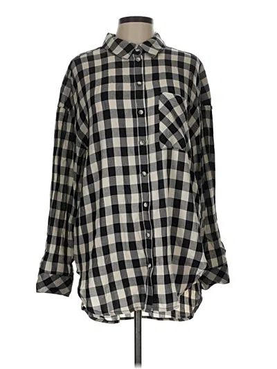Pre-owned Sanctuary Long Sleeve Button Down Shirt In Black