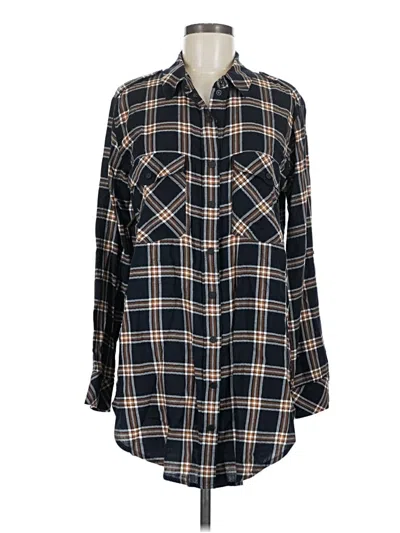Pre-owned Sanctuary Long Sleeve Button Down Shirt In Black