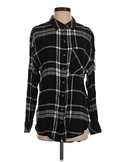 Pre-owned Sanctuary Long Sleeve Button Down Shirt In Black
