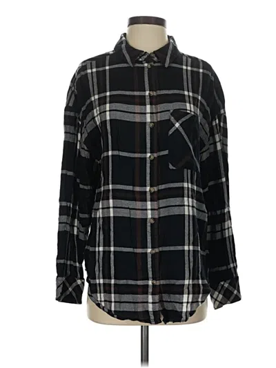 Pre-owned Sanctuary Long Sleeve Button Down Shirt In Black