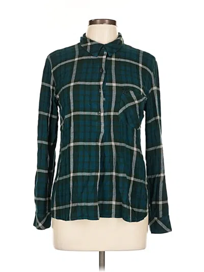 Pre-owned Sanctuary Long Sleeve Button Down Shirt In Blue