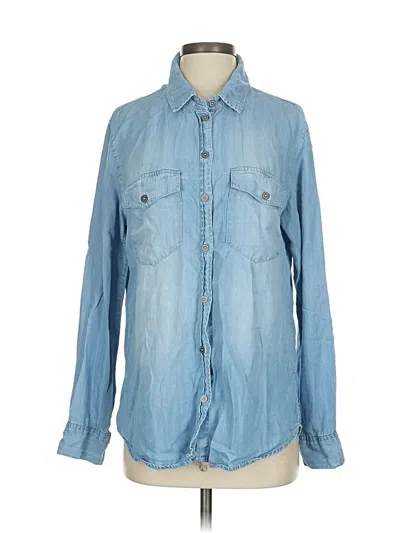 Pre-owned Sanctuary Long Sleeve Button Down Shirt In Blue