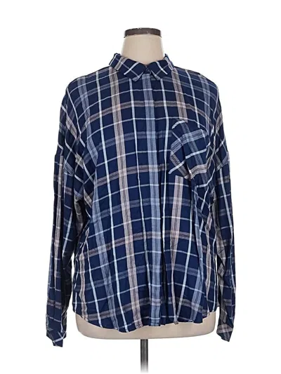Pre-owned Sanctuary Long Sleeve Button Down Shirt In Blue
