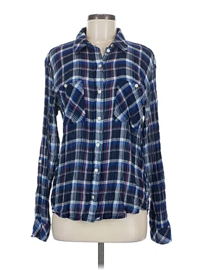 Pre-owned Sanctuary Long Sleeve Button Down Shirt In Blue