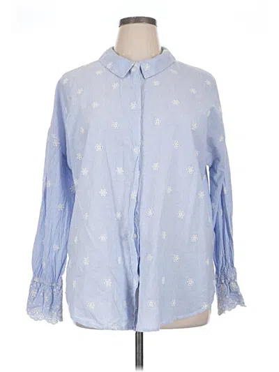 Pre-owned Sanctuary Long Sleeve Button Down Shirt In Blue