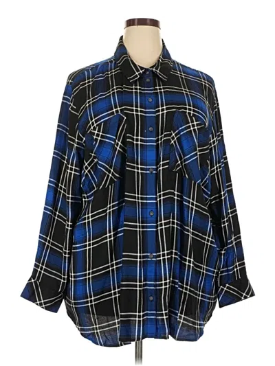 Pre-owned Sanctuary Long Sleeve Button Down Shirt In Blue