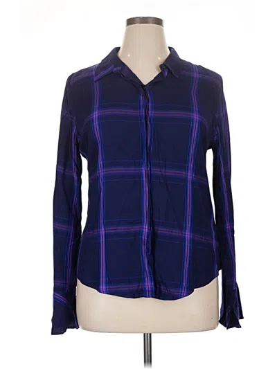 Pre-owned Sanctuary Long Sleeve Button Down Shirt In Blue