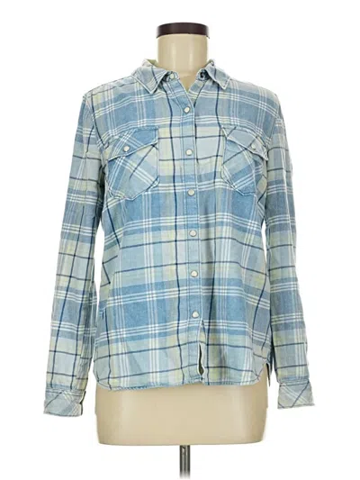Pre-owned Sanctuary Long Sleeve Button Down Shirt In Blue