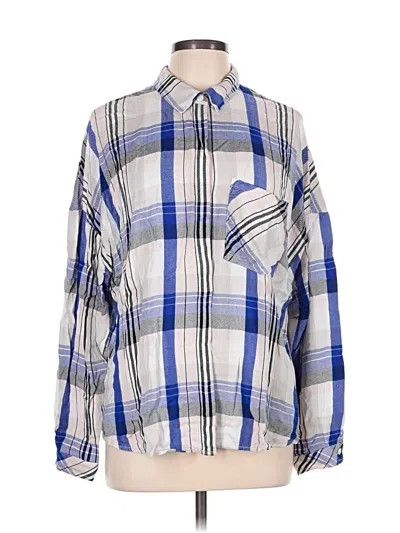Pre-owned Sanctuary Long Sleeve Button Down Shirt In Blue