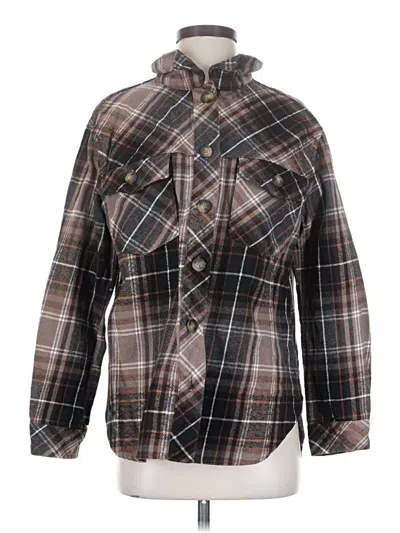 Pre-owned Sanctuary Long Sleeve Button Down Shirt In Brown