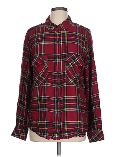 Pre-owned Sanctuary Long Sleeve Button Down Shirt In Burgundy