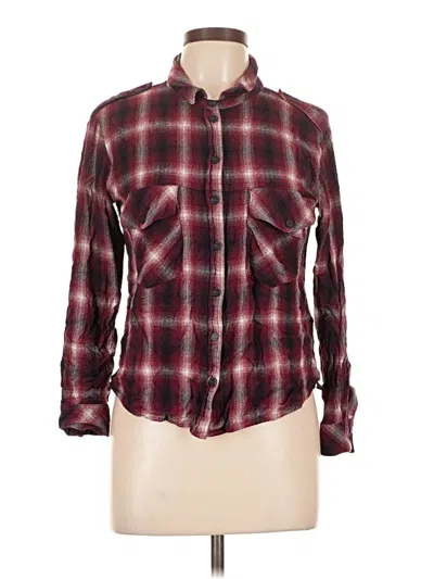 Pre-owned Sanctuary Long Sleeve Button Down Shirt In Burgundy