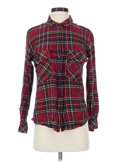 Pre-owned Sanctuary Long Sleeve Button Down Shirt In Burgundy