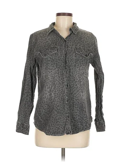 Pre-owned Sanctuary Long Sleeve Button Down Shirt In Gray