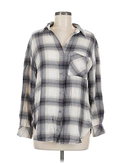 Pre-owned Sanctuary Long Sleeve Button Down Shirt In Gray