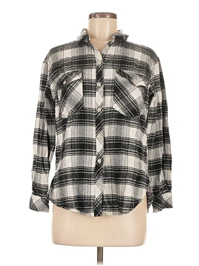 Pre-owned Sanctuary Long Sleeve Button Down Shirt In Gray