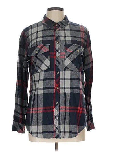 Pre-owned Sanctuary Long Sleeve Button Down Shirt In Gray