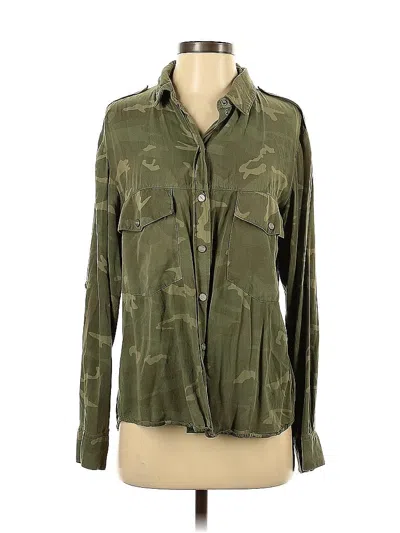 Pre-owned Sanctuary Long Sleeve Button Down Shirt In Green