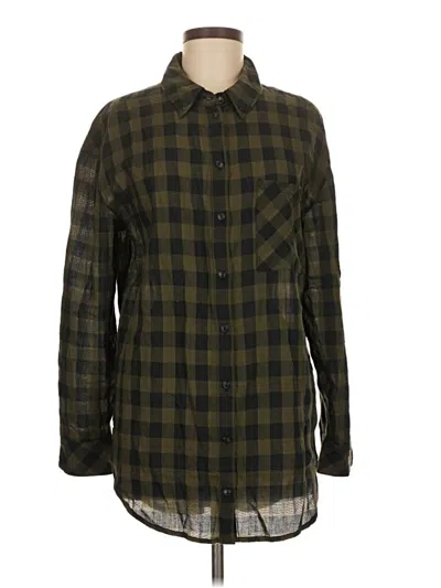 Pre-owned Sanctuary Long Sleeve Button Down Shirt In Green