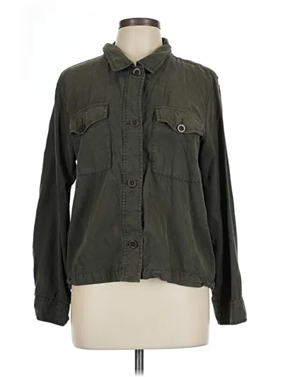Pre-owned Sanctuary Long Sleeve Button Down Shirt In Green