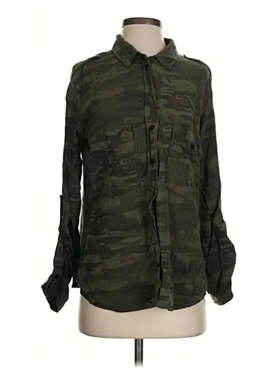 Pre-owned Sanctuary Long Sleeve Button Down Shirt In Green
