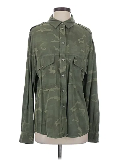 Pre-owned Sanctuary Long Sleeve Button Down Shirt In Green