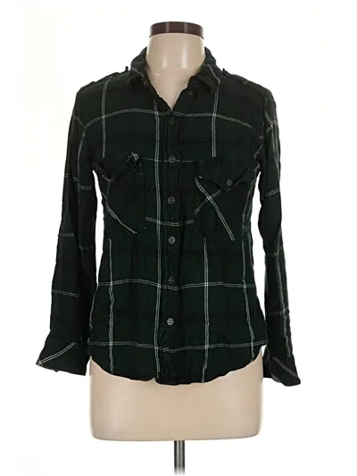 Pre-owned Sanctuary Long Sleeve Button Down Shirt In Green