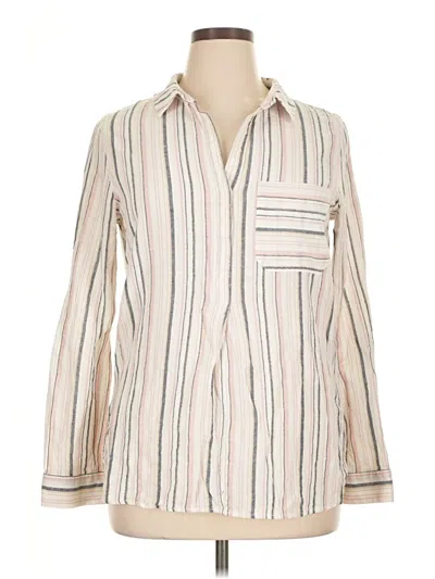 Pre-owned Sanctuary Long Sleeve Button Down Shirt In Ivory