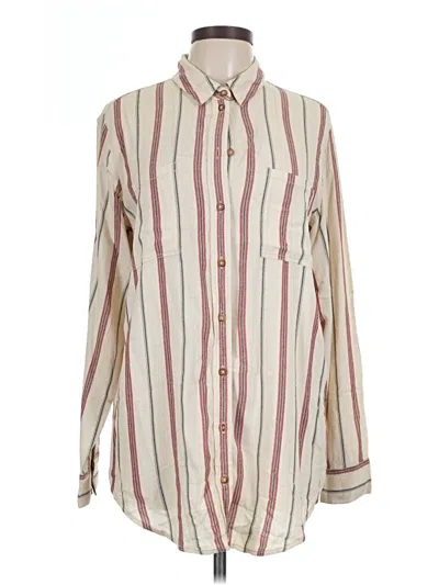 Pre-owned Sanctuary Long Sleeve Button Down Shirt In Ivory