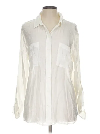 Sanctuary Long Sleeve Button Down Shirt In Ivory