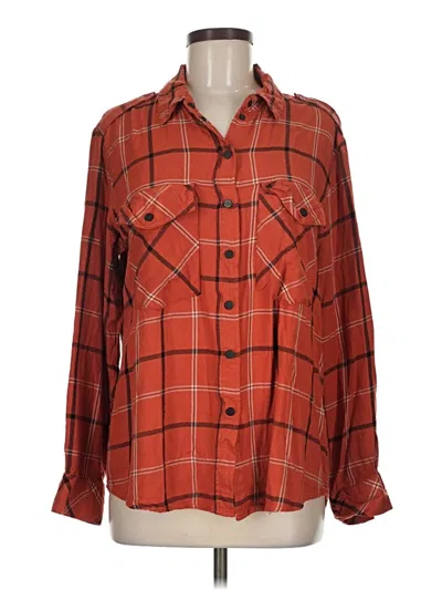 Pre-owned Sanctuary Long Sleeve Button Down Shirt In Orange
