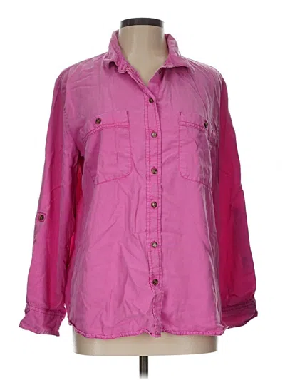 Pre-owned Sanctuary Long Sleeve Button Down Shirt In Pink