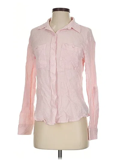 Pre-owned Sanctuary Long Sleeve Button Down Shirt In Pink