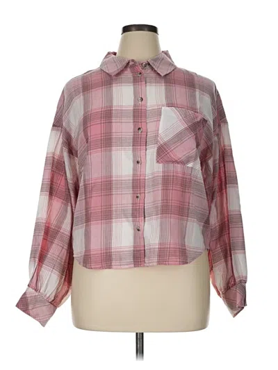 Pre-owned Sanctuary Long Sleeve Button Down Shirt In Pink
