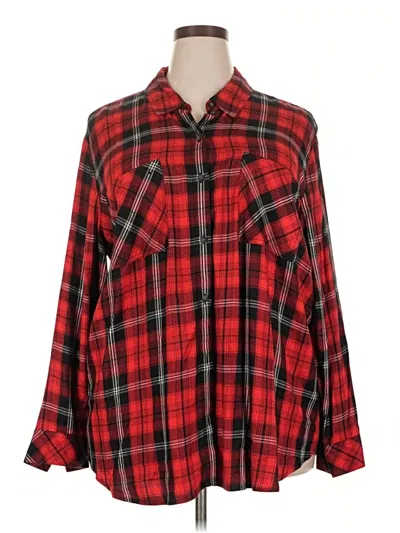 Pre-owned Sanctuary Long Sleeve Button Down Shirt In Red