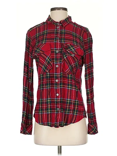 Pre-owned Sanctuary Long Sleeve Button Down Shirt In Red