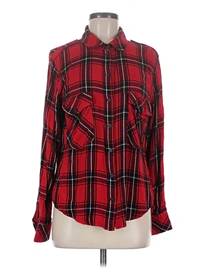 Pre-owned Sanctuary Long Sleeve Button Down Shirt In Red
