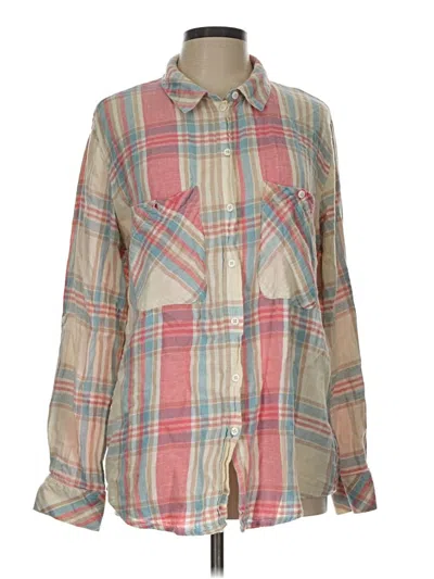 Pre-owned Sanctuary Long Sleeve Button Down Shirt In Tan