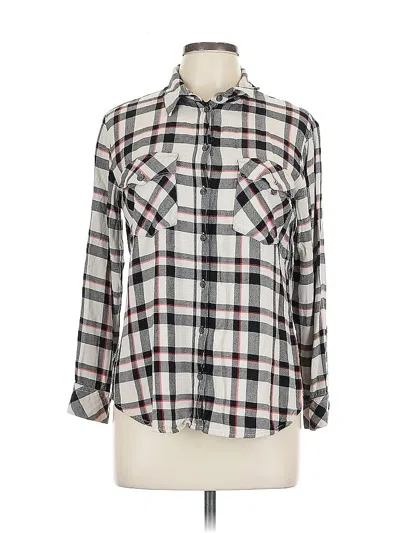 Pre-owned Sanctuary Long Sleeve Button Down Shirt In White