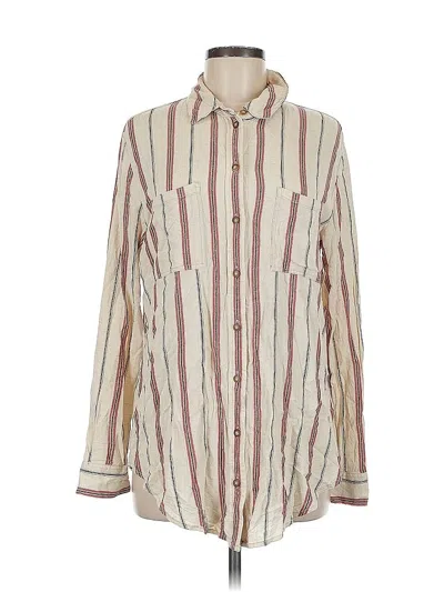 Pre-owned Sanctuary Long Sleeve Button Down Shirt In White