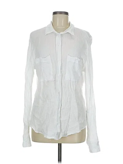 Pre-owned Sanctuary Long Sleeve Button Down Shirt In White